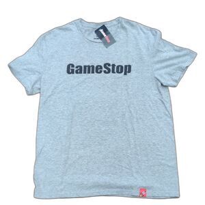 Game Stop Light Gray Short Sleeve Logo Tee Size XL New